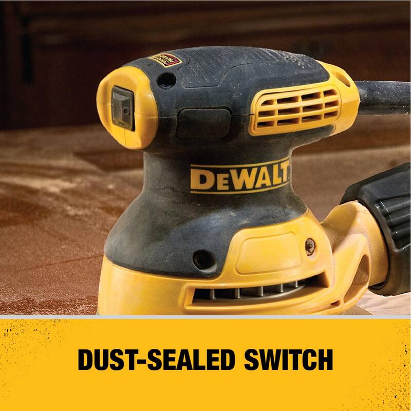 Lijadora orbital aleatoria con gancho y bucle de 5 pulgadas y cable de 3 amperios de DEWALT - DWE6421K
