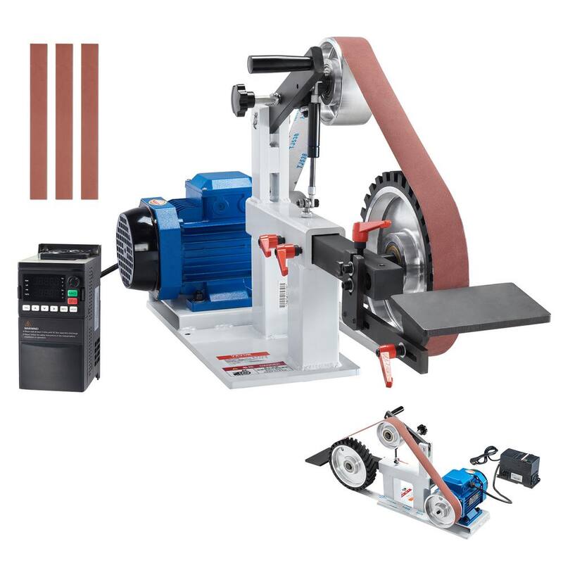 Amoladora Lijadora de Banda VEVOR, 72 x 2 pulg. Pulidora de Banda de Velocidad Variable con VFD, Máquina de Pulido y Rectificación de 1,500W 2HP - SDMC1500W722VBGPTV1