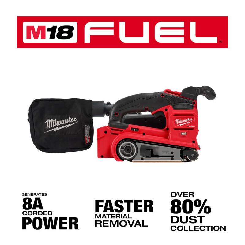 Lijadora de banda inalámbrica Milwaukee M18 FUEL de 18 voltios con batería de iones de litio y lijadora de lámina de 1/4 de pulgada - 2832-20-2649-20