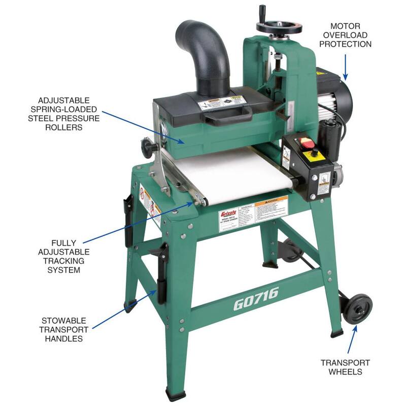 Lijadora de tambor de 10 pulgadas y 1 HP de Grizzly Industrial - G0716