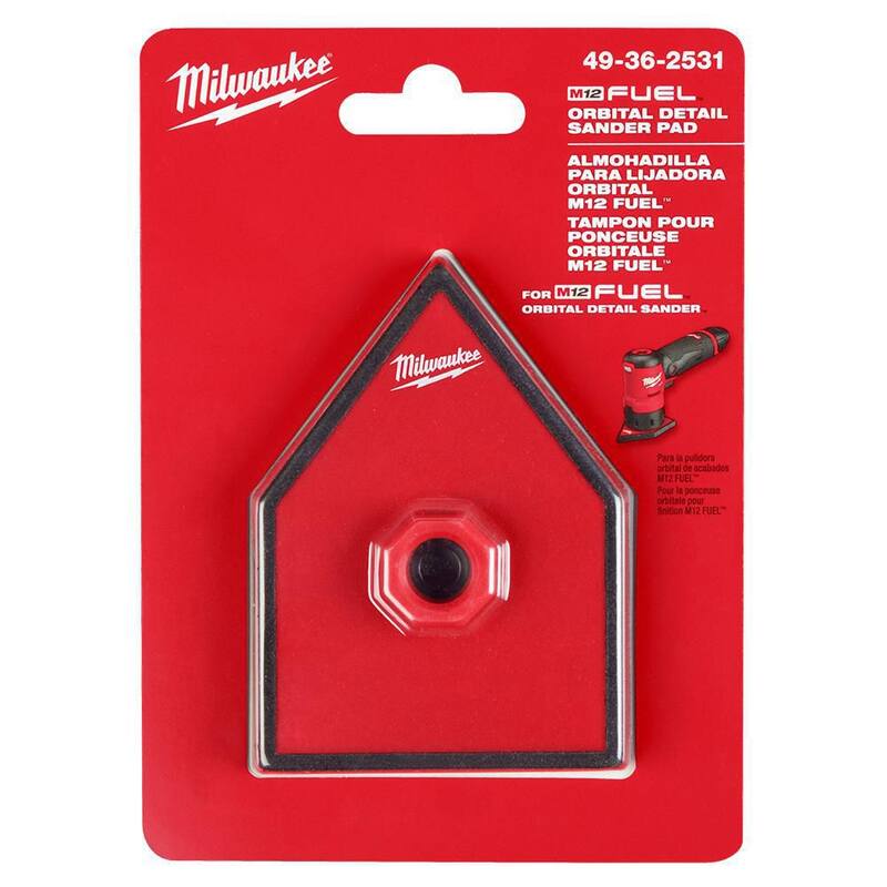 Lijadora orbital inalámbrica Milwaukee M12 12 voltios con batería de iones de litio FUEL - Solo herramienta con hojas de lija surtidas, almohadilla de lijado y almohadilla de esponja - 2531-20-48-80-5406-49-36-2531-48-80-5402