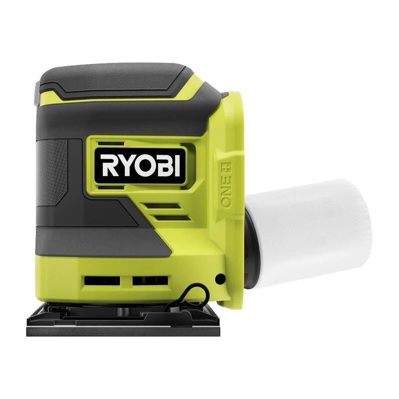 Lijadora RYOBI ONE+ 18V inalámbrica de 1/4 de hoja con surtido de 9 piezas de papel de lija de 1/4 de hoja - PCL401B-A19901