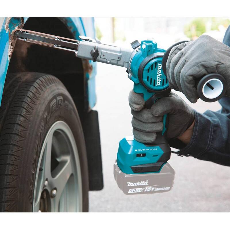 Makita 18V LXT Lithium-Ion Brushless Inalámbrico Lijadora Portátil de Banda Detalle 3/8 x 21 pulgadas (Herramienta Solamente) - XSB01Z