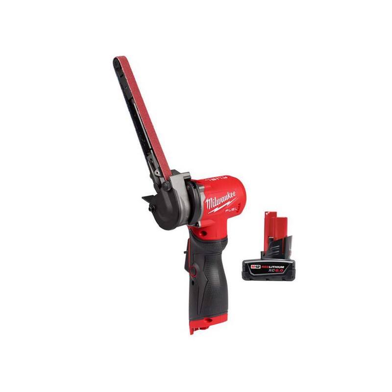 Milwaukee M12 FUEL 12-Volt Lithium-Ion Brushless Inalámbrico de 1/2 pulgada x 18 pulgadas Bandfile con Paquete de Batería M12 XC 6.0Ah - 2482-20-48-11-2460