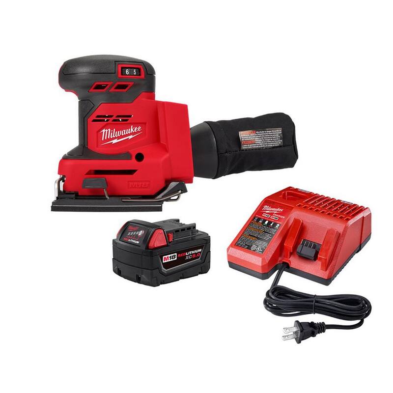 Lijadora de lámina inalámbrica de 1/4 de pulgada Milwaukee M18 de 18 voltios con batería de 5.0 Ah y cargador - 2649-20-48-59-1850
