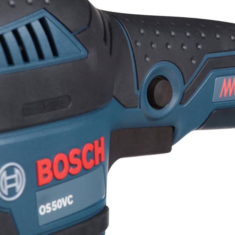 Lijadora orbital eléctrica con cable de 3.4 amperios y 1/2 pulgadas de Bosch, con control de vibración para hojas de 4.5 pulgadas x 9 pulgadas - OS50VC