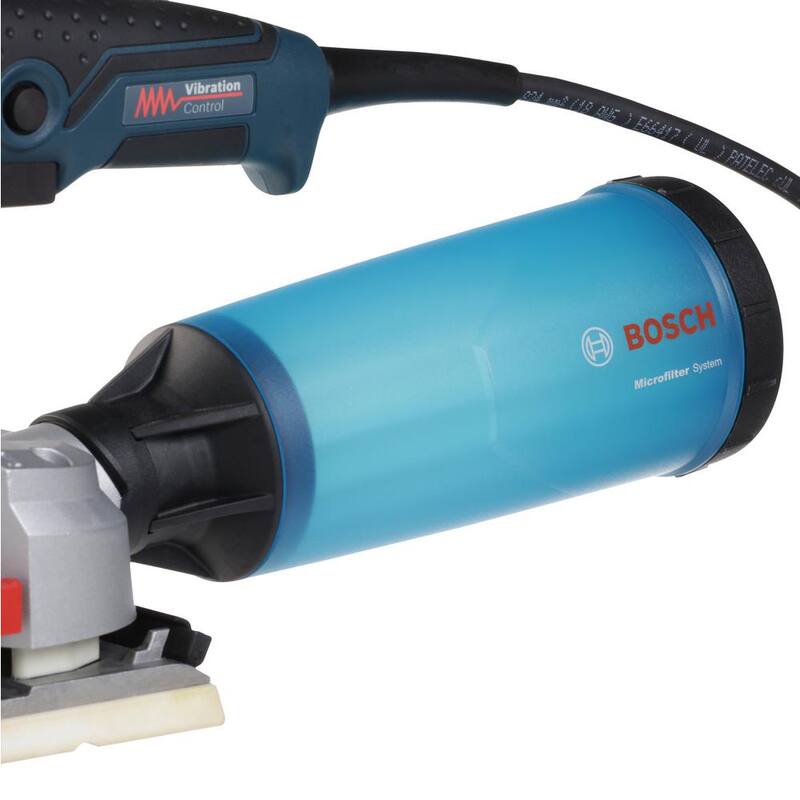 Lijadora orbital eléctrica con cable de 3.4 amperios y 1/2 pulgadas de Bosch, con control de vibración para hojas de 4.5 pulgadas x 9 pulgadas - OS50VC