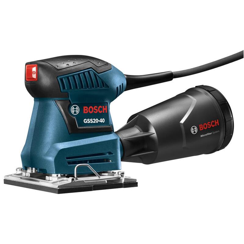 Lijadora orbital de hojas con cable de 1/4 de pulgada y 2 amperios de Bosch - GSS20-40.