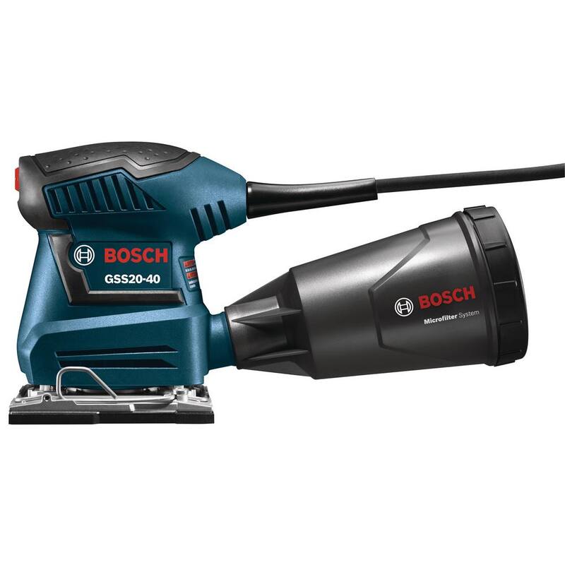 Lijadora orbital de hojas con cable de 1/4 de pulgada y 2 amperios de Bosch - GSS20-40.