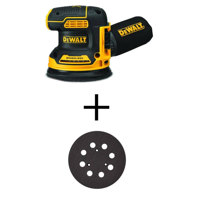 Lijadora orbital aleatoria inalámbrica sin escobillas DEWALT 20V MAX XR de 5 pulgadas y Pad de lijado para lijadora de órbita aleatoria de 5 pulgadas (solo herramientas) - DCW210BWDW4388