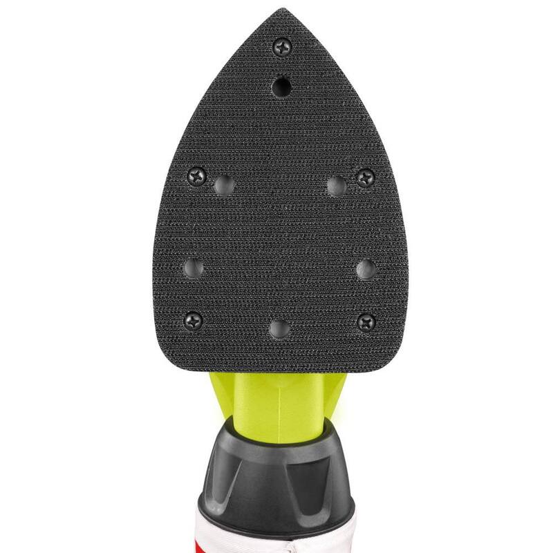 Lijadora de esquina Corner Cat de 1.2 amperes con cable de 5.5 pulgadas de RYOBI con bolsa de polvo, estuche de almacenamiento y 9 piezas adicionales de papel de lija de esquina de 5-1/2 pulgadas - CFS1503GK-A21C901