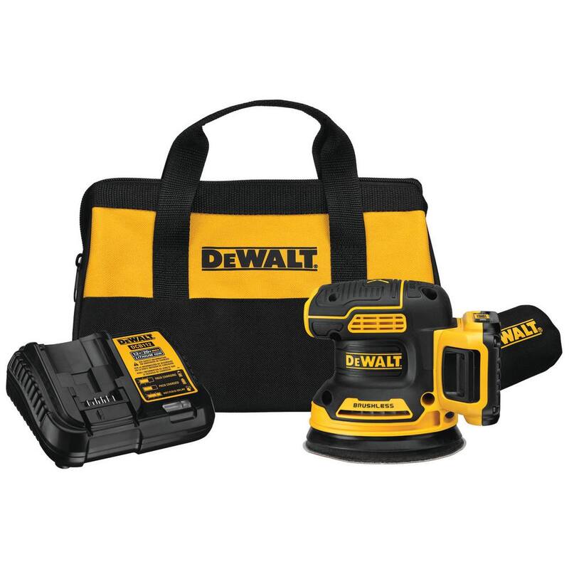 Lijadora orbital aleatoria y Aspiradora portátil húmedo/seco DEWALT 20V MAX XR inalámbrica, sin escobillas de 5 pulgadas con batería de 2Ah y cargador - DCW210D1W517B