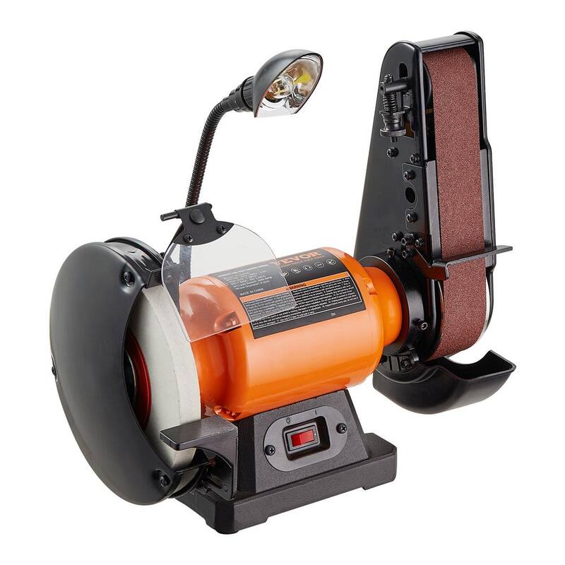 Combo de esmeril de banco de 8 pulgadas con lijadora de banda de 2 pulgadas x 28 pulgadas de 2.5 amperios para afilado y rectificado de metal - ZHSDPSGJJGK35SSYMV1