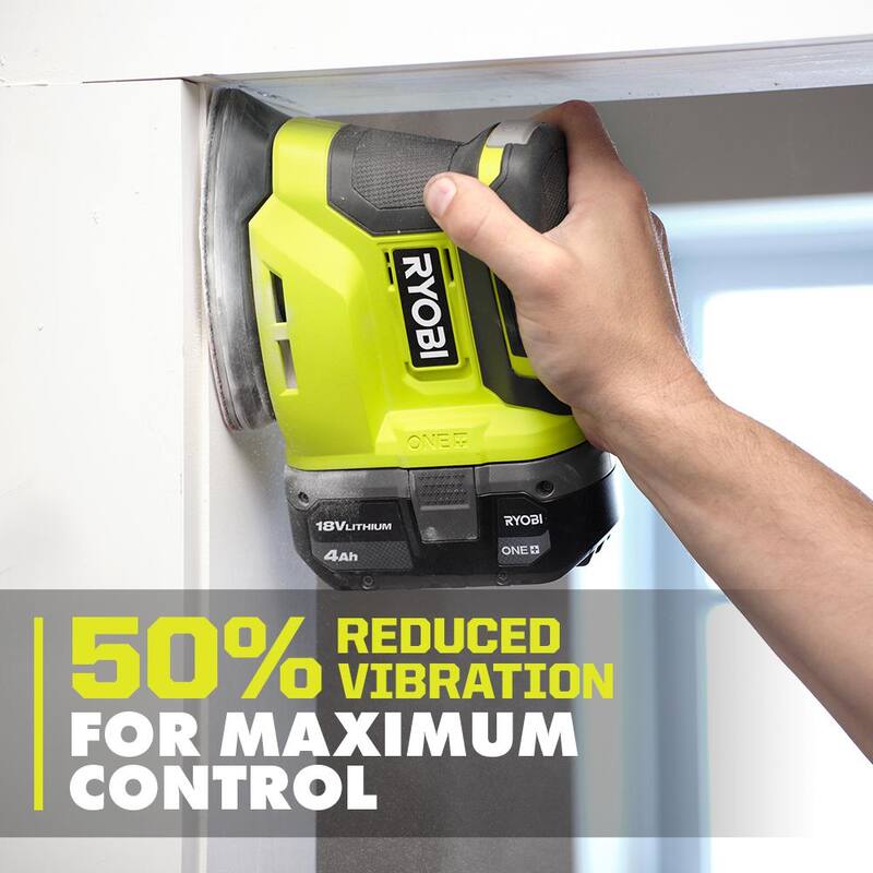 Lijadora de acabado inalámbrica RYOBI ONE+ 18V Corner Cat con batería de iones de litio ONE+ 18V 2.0 Ah - PCL416B-PBP006
