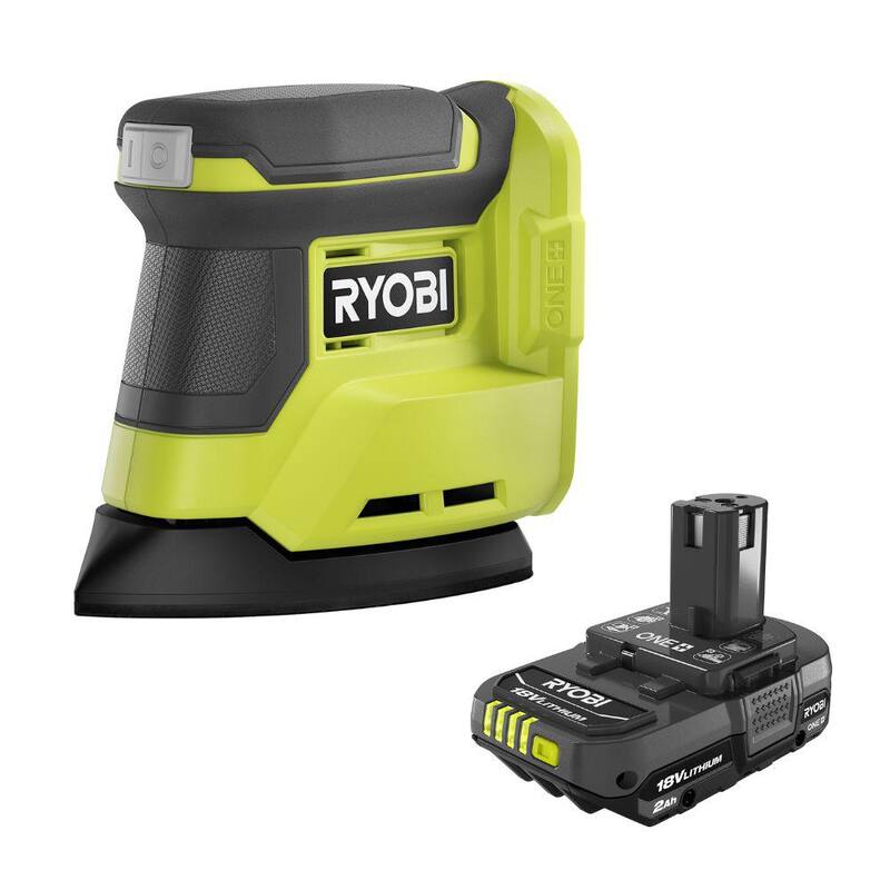 Lijadora de acabado inalámbrica RYOBI ONE+ 18V Corner Cat con batería de iones de litio ONE+ 18V 2.0 Ah - PCL416B-PBP006