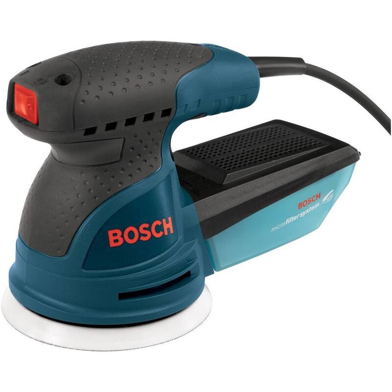 Bosch 2.5 Amperios 5 pulgadas Lijadora Pulidora Orbital Aleatoria de Velocidad Única con Cable para Palma - ROS10