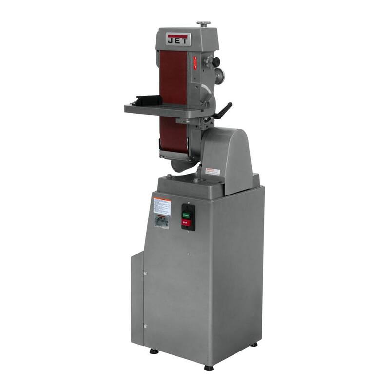 Lijadora de banda horizontal/vertical industrial de 1.5 HP, 6 pulgadas x 48 pulgadas, con soporte cerrado, 115/230 voltios J-4300A - 414600