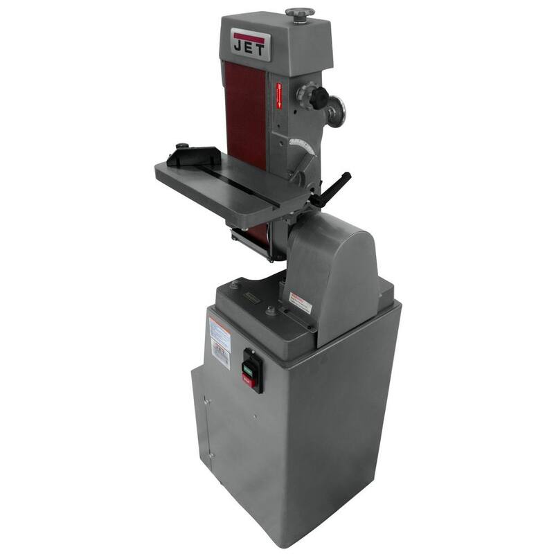 Lijadora de banda horizontal/vertical industrial de 1.5 HP, 6 pulgadas x 48 pulgadas, con soporte cerrado, 115/230 voltios J-4300A - 414600