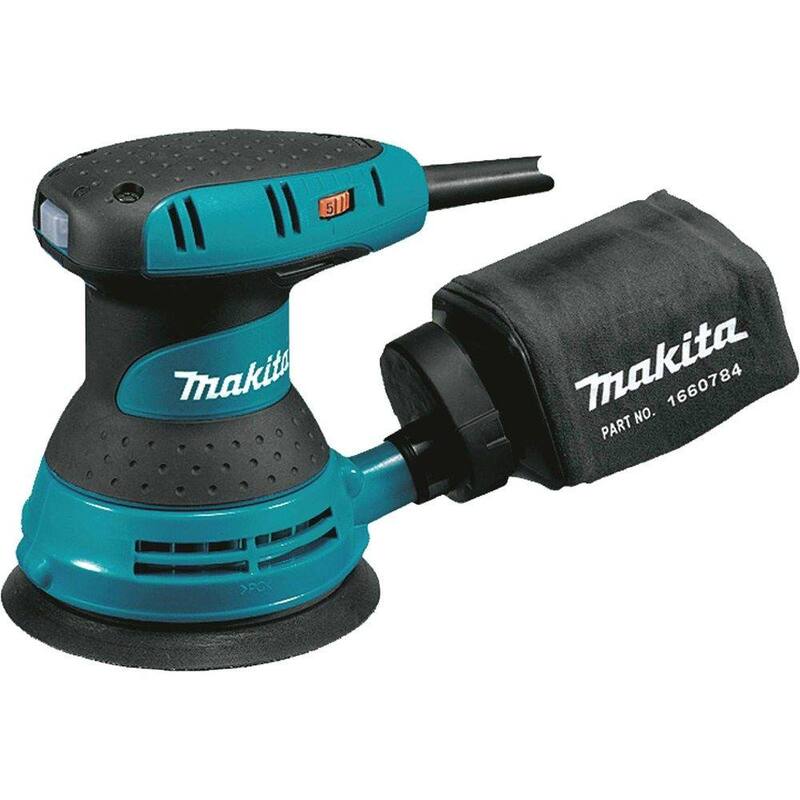 Lijadora orbital aleatoria con cable de 5 pulgadas y 3 amperios Makita con velocidad variable y estuche de herramientas - BO5031K