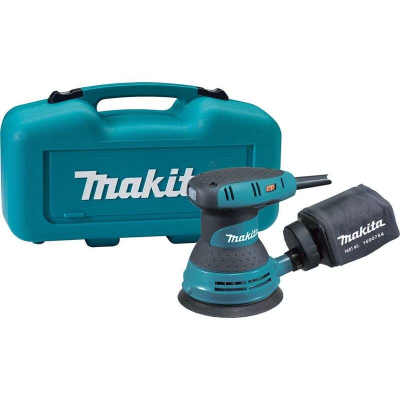 Lijadora orbital aleatoria con cable de 5 pulgadas y 3 amperios Makita con velocidad variable y estuche de herramientas - BO5031K