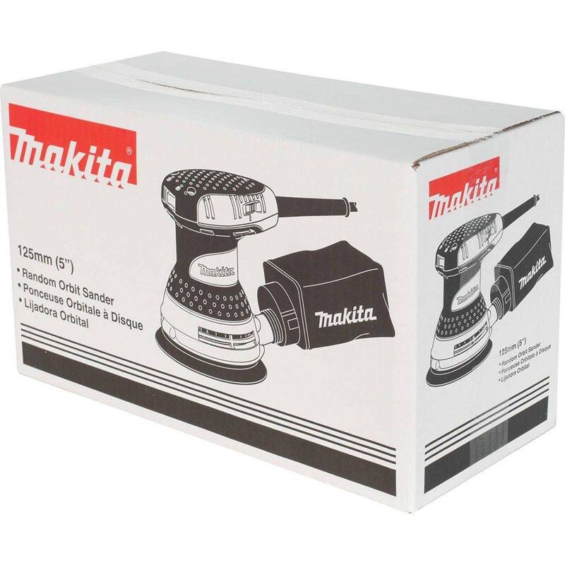Lijadora orbital aleatoria con cable de 5 pulgadas y 3 amperios Makita con velocidad variable y estuche de herramientas - BO5031K