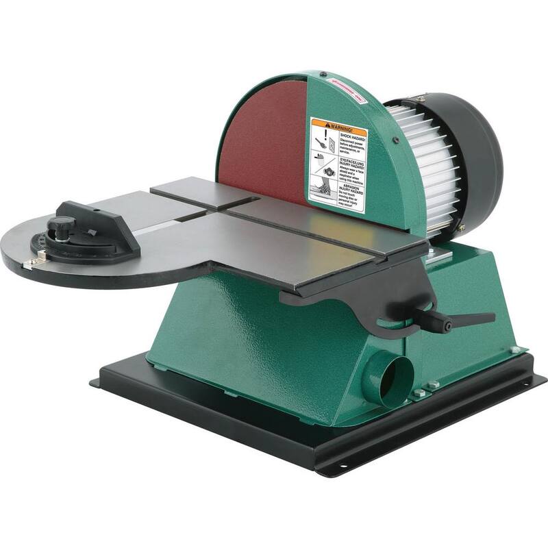 Lijadora de disco con freno de 12 pulgadas y 1 HP, con cable de 9.5 amperios - G0702 de Grizzly Industrial.
