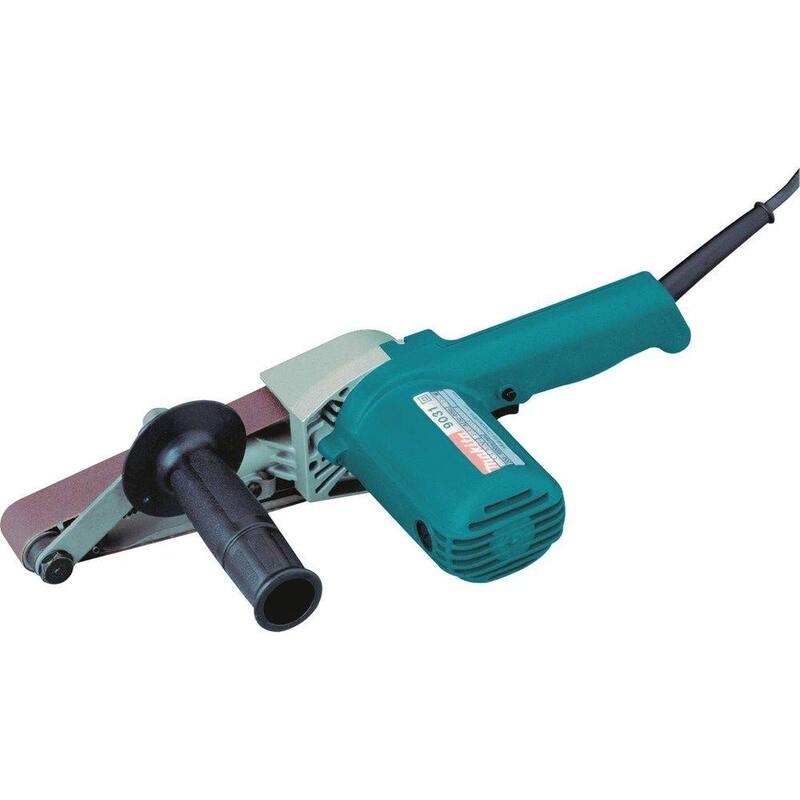 Lijadora de banda con cable de 5 amperes Makita de 1-1/8 pulg. x 21 pulg. con banda abrasiva de grano 80 de 1-1/8 pulg. x 21 pulg., paquete de 10 - 9031-742303-3