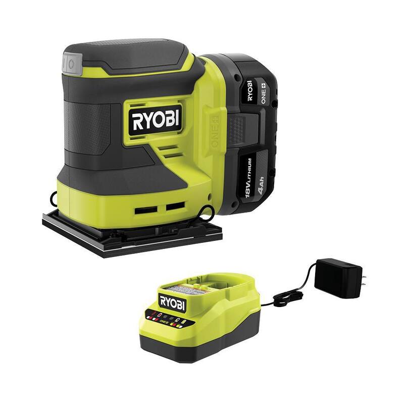 Lijadora de lámina inalámbrica de 1/4 de Ryobi One+ 18V con batería de 4.0 Ah y cargador - PCL401K1
