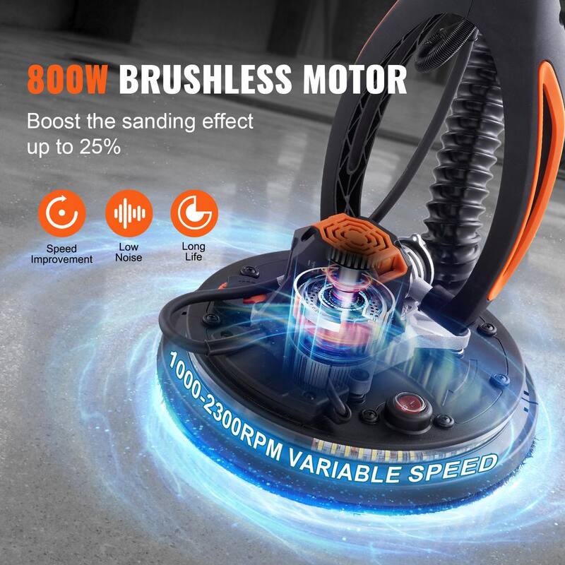 Lijadora de Paneles de Yeso de 800 vatios con Motor sin Escobillas y Velocidad Variable de 1000-2300 RPM - GSGQSGJYSWLEDMC8GV1