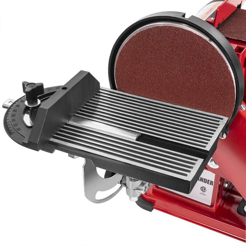 Lijadora de banda y disco de 2 en 1 de 4 pulgadas x 36 pulgadas XtremepowerUS para mesa de lijado con inclinación ajustable y puerto de polvo - 46001-H1