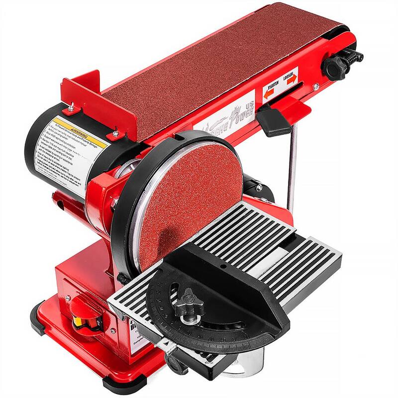 Lijadora de banda y disco de 2 en 1 de 4 pulgadas x 36 pulgadas XtremepowerUS para mesa de lijado con inclinación ajustable y puerto de polvo - 46001-H1