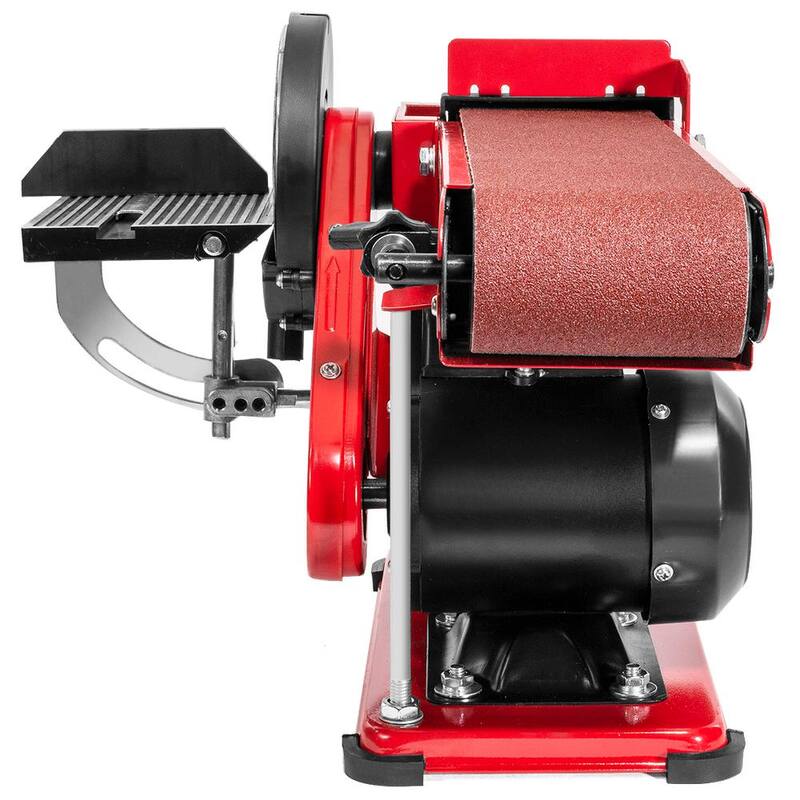 Lijadora de banda y disco de 2 en 1 de 4 pulgadas x 36 pulgadas XtremepowerUS para mesa de lijado con inclinación ajustable y puerto de polvo - 46001-H1