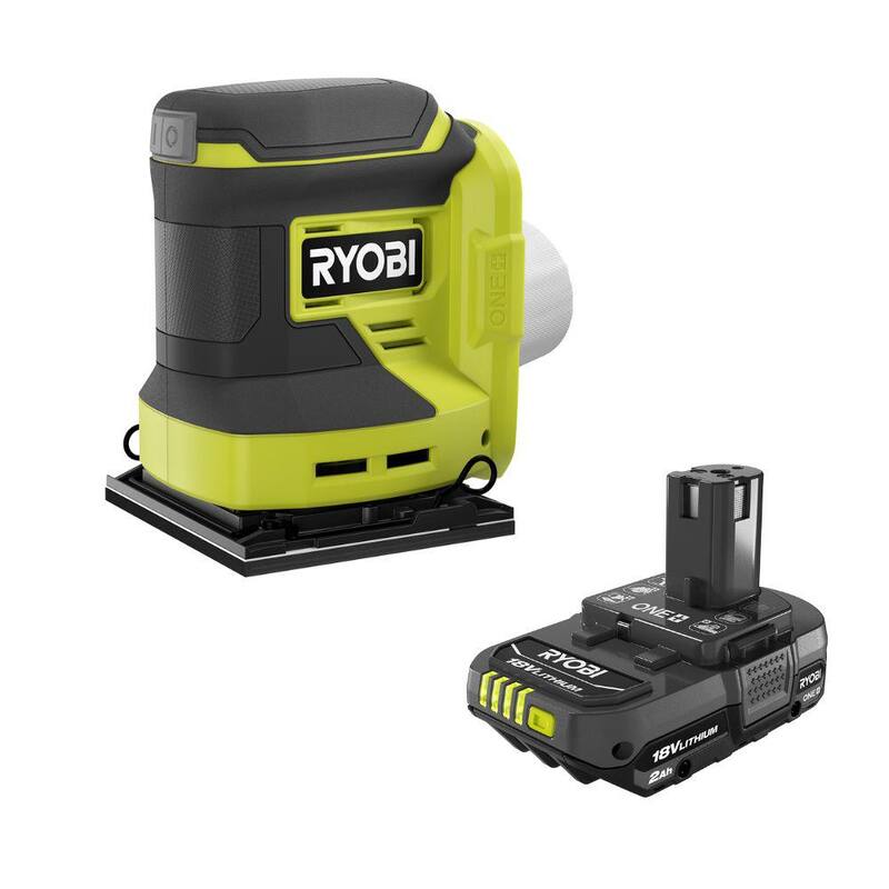 LIJADORA INALÁMBRICA RYOBI ONE+ 18V de 1/4 de Hoja con Batería de Litio de 18V 2.0 Ah ONE+ - PCL401B-PBP006