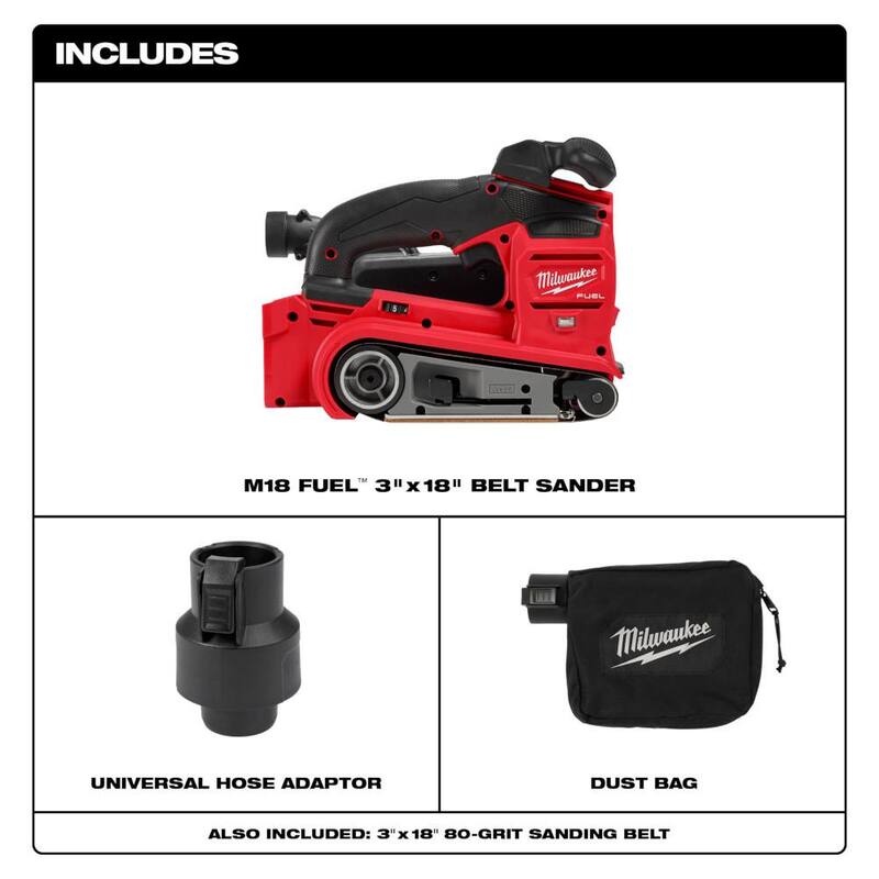Milwaukee M18 FUEL Lijadora de banda inalámbrica de 18 voltios con batería de iones de litio de 8.0 Ah - Kit inicial - 2832-20-48-59-1880