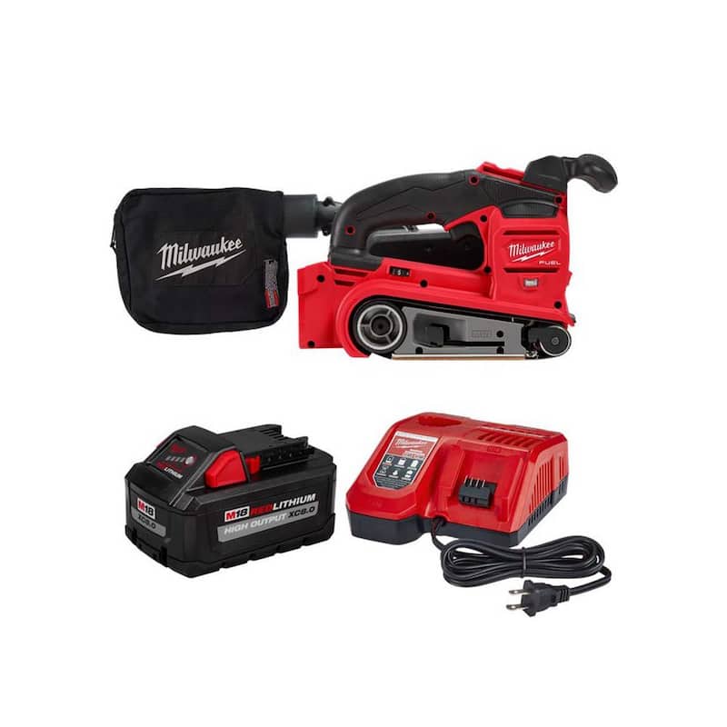 Milwaukee M18 FUEL Lijadora de banda inalámbrica de 18 voltios con batería de iones de litio de 8.0 Ah - Kit inicial - 2832-20-48-59-1880