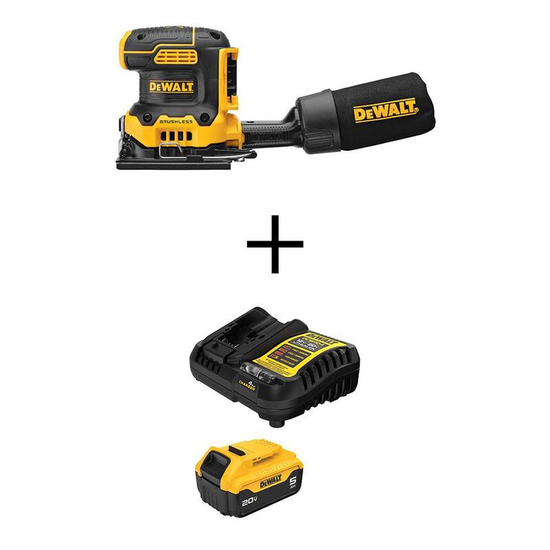 Lijadora inalámbrica DEWALT 20V MAX XR de velocidad variable con batería de 5 Ah y cargador MAX XR 20V - DCW200BWDCB205C