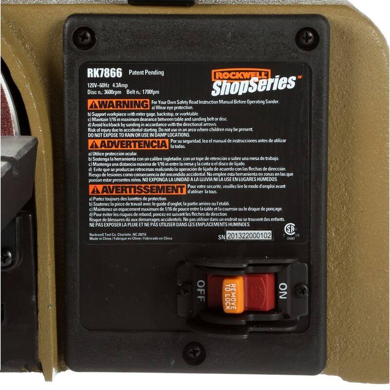 Lijadora de banda de 6 pulgadas con disco de 4 pulgadas x 36 pulgadas de 4.3 amperios - RK7866