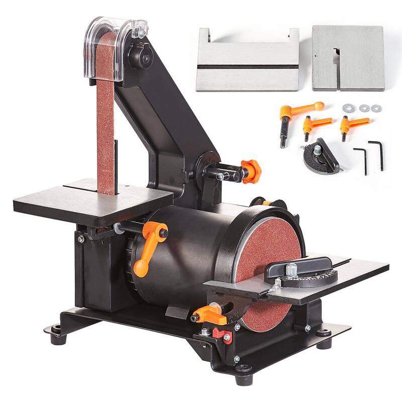 Combo Lijadora de Banda de 1 pulgada x 30 pulgadas y Lijadora de Disco de 5 pulgadas con mesa de trabajo de aluminio fundido ajustable de 0 a 45 grados - ZHSDPSGJMGJCKJMQXV1