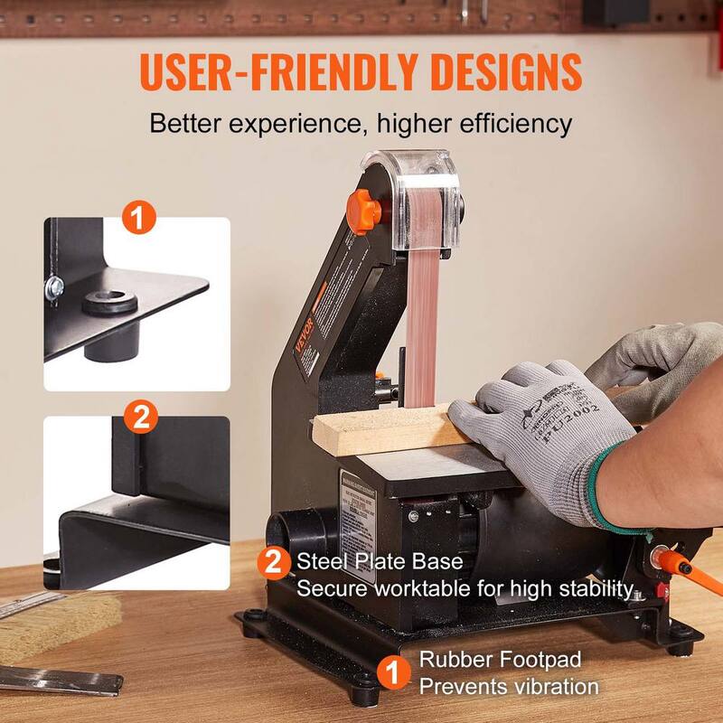 Combo Lijadora de Banda de 1 pulgada x 30 pulgadas y Lijadora de Disco de 5 pulgadas con mesa de trabajo de aluminio fundido ajustable de 0 a 45 grados - ZHSDPSGJMGJCKJMQXV1