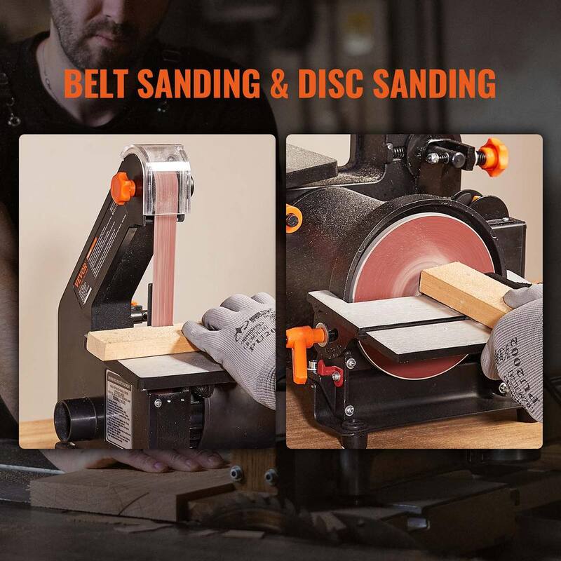 Combo Lijadora de Banda de 1 pulgada x 30 pulgadas y Lijadora de Disco de 5 pulgadas con mesa de trabajo de aluminio fundido ajustable de 0 a 45 grados - ZHSDPSGJMGJCKJMQXV1