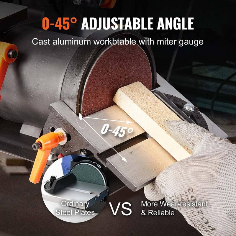 Combo Lijadora de Banda de 1 pulgada x 30 pulgadas y Lijadora de Disco de 5 pulgadas con mesa de trabajo de aluminio fundido ajustable de 0 a 45 grados - ZHSDPSGJMGJCKJMQXV1