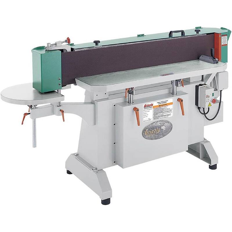 Lijadora de bordes oscilante industrial de 9 pulgadas x 138-1/2 pulgadas, trifásica - G9985 de Grizzly Industrial