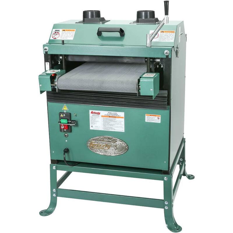 Lijadora de tambor de 16 pulgadas y 2 HP con transportador de goma - G1079R de Grizzly Industrial