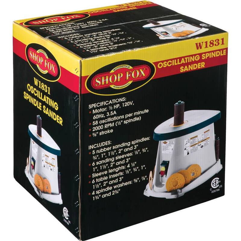 Lijadora de husillo oscilante para banco de 1/2 HP de Shop Fox - W1831