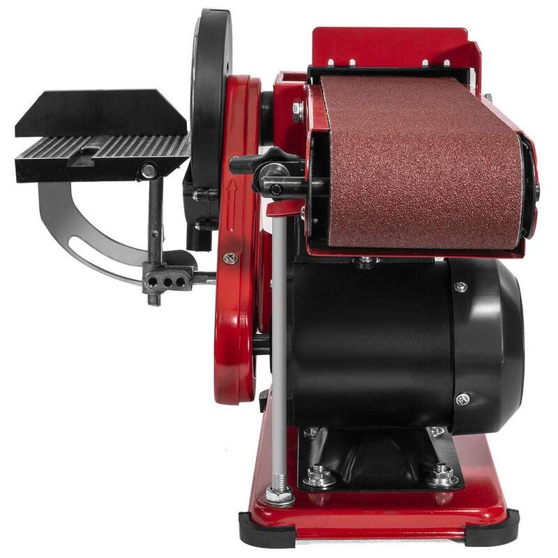 Lijadora de banda de 4 x 36 pulgadas con disco de 6 pulgadas XtremepowerUS para banco con estación de lijado de madera ajustable y puerto de polvo - 46001-H