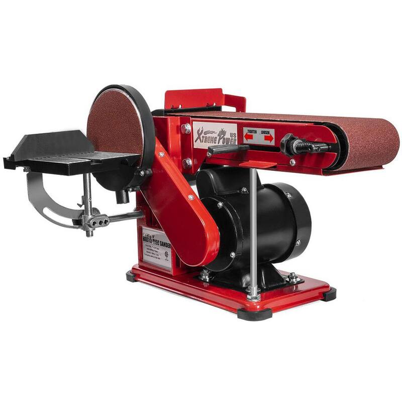 Lijadora de banda de 4 x 36 pulgadas con disco de 6 pulgadas XtremepowerUS para banco con estación de lijado de madera ajustable y puerto de polvo - 46001-H