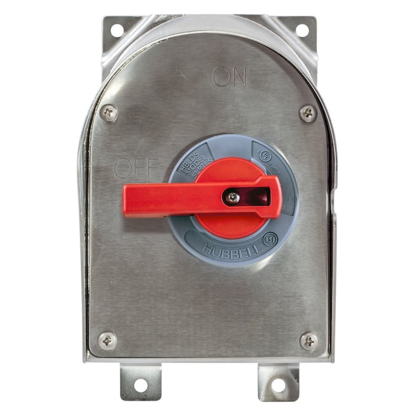 Interruptor de desconexión cerrado no fusible Hubbell, 600V CA, NEMA 4X - HBLDS3SSR