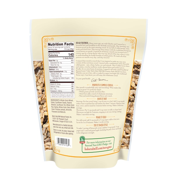 Bobs Red Mill Natural Foods Bob's Red Mill Old Country Style Muesli 40 oz. Bag, PK4 - 1183S404