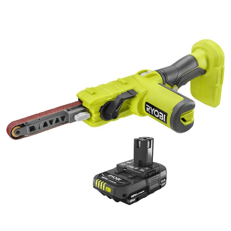 Lijadora de banda inalámbrica RYOBI ONE+ 18V de 1/2 pulg. x 18 pulg con batería de 2.0 Ah - PSD101B-PBP006