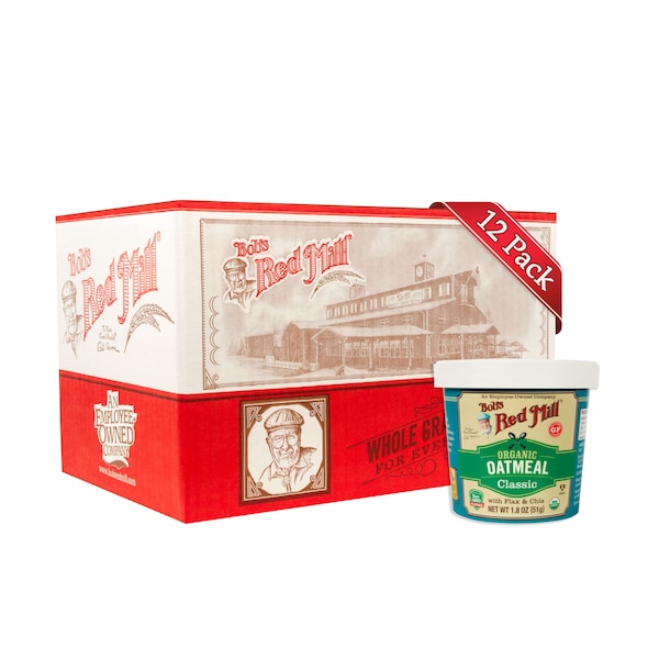 Bobs Red Mill Natural Foods Bob's Red Mill Organic Classic Oatmeal Cup 1.8 oz. Cup, PK12 - 6123C0112